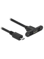 Delock USB2 cable MicroB: 25cm, zum Einbau, Buchse-Stecker, with Schrauben