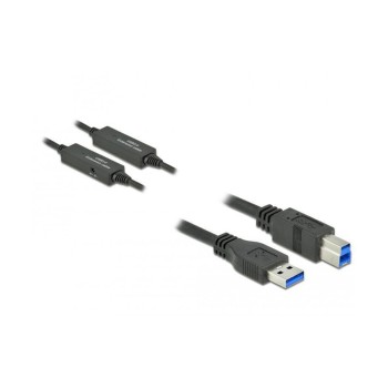 Delock USB3.2 cable, 10m, A-B, black , bis 5Gbps, with Signalverstärker Delock USB3.2 cable, 10m, A-B, black , bis 5Gbps, with Signalverstärker