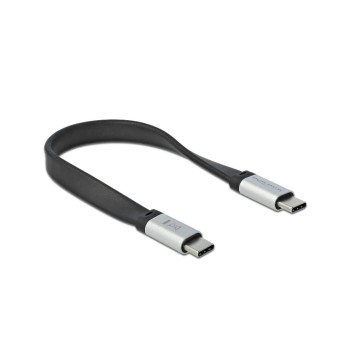Delock USB3.2 Flachbandcable Typ-C 22cm, bis 10Gbps, black Delock USB3.2 Flachbandcable Typ-C 22cm, bis 10Gbps, black