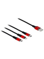 Delock USB2.0-Ladecable 3 in 1, 1m, USB-A for Lightning, USB Micro-B, USB-C
