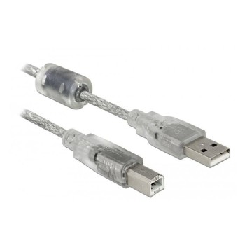 USB2-Kabel 0.5m A-B, Ferritkern, Geeignet für Drucker u. Scanner,transparent USB2-Kabel 0.5m A-B, Ferritkern, Geeignet für Drucker u. Scanner,transparent