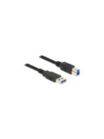 Delock USB3.0 Kabel, 50cm, A-B, Schwarz, für USB3.0 Geräte, bis 5Gbps