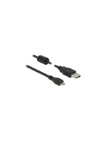 Delock USB2 cable A-MicroB, 3m, black , for USB2.0 Geräte, 480 Mbps