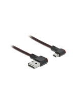Delock USB2 cable A-MicroB gewinkelt, 0.2m, 90/270° beidseitig einsteckbar