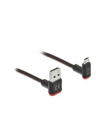 Delock USB2 cable A-MB gewinkelt oben, 0.5m, 90/270° gewinkelt, beidseitig einsteckbar