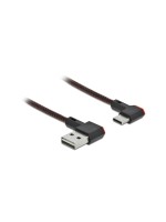 Delock EASY USB2.0-cable A-C: 0.2m, black , gewinkelt 90/270°, beidseitig einsteckbar