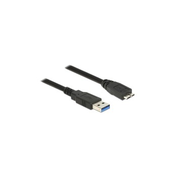USB3.0 Kabel, A-Stecker zu Micro-B-Stecker, 1m, schwarz, 5Gbps