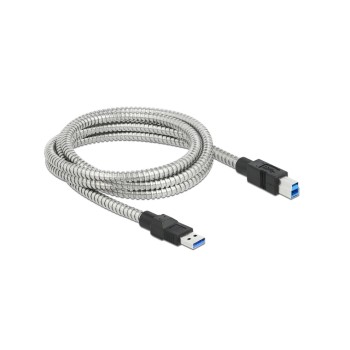 Delock USB3.2 cable, 2m, A-B, Metalmantel, USB3.2 Gen1, 5Gbps Delock USB3.2 cable, 2m, A-B, Metalmantel, USB3.2 Gen1, 5Gbps