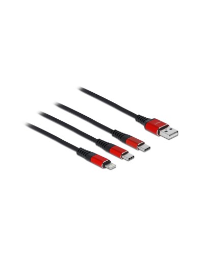 Delock Câble chargeur USB USB A - Lightning/USB C 1 m