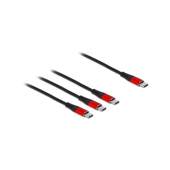 Delock USB2.0-Ladekabel 3 in 1, 30cm, USB-C 3xUSB-C, bis 3A