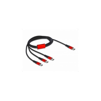 Delock USB2.0-Ladekabel 3 in 1, 1m, USB-C zu Lightning, 2xUSB-C bis 3A Delock USB2.0-Ladekabel 3 in 1, 1m, USB-C zu Lightning, 2xUSB-C bis 3A