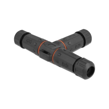 Delock Manchon de raccordement IP68, Pièce en T, 2 broches, 4.5 à 7.5 mm noir Delock Manchon de raccordement IP68, Pièce en T, 2 broches, 4.5 à 7.5 mm noir