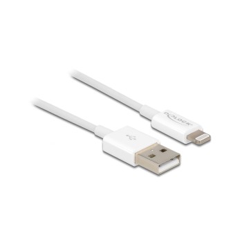 Delock USB Daten&Ladekabel, Weiss, 1m, Lightning, MFI zert. iPhone,iPad und iPod