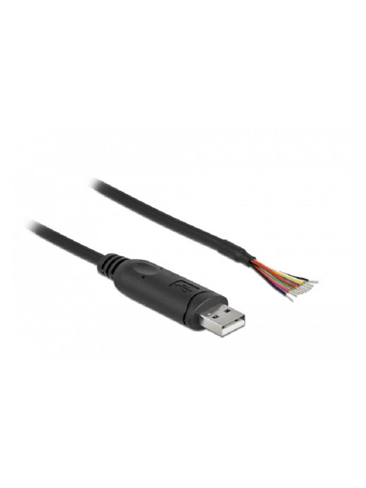 Delock USB2.0 Adap-Kab. Typ-A- seri. RS-232, mit 9 offenen Kabelblenden+ Schirmung, 2m