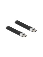 Delock USB3.2 Gen2 Flachbandcable, C-C, 10Gbps, 13.5cm, Farbe: silver/black 