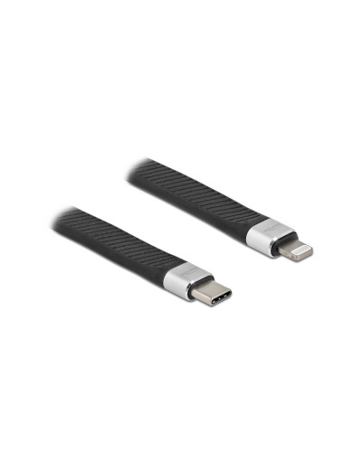 Delock Câble chargeur USB Câble plat FPC USB C - Lightning 0.13 m
