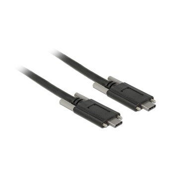 Delock USB3.1 Gen2 cable Typ-C for C, 1m, bis 10Gbps, black , with Schraube seitlich Delock USB3.1 Gen2 cable Typ-C for C, 1m, bis 10Gbps, black , with Schraube seitlich