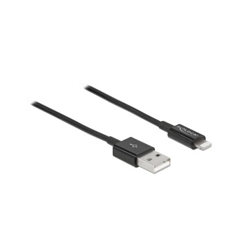 Delock USB Daten&Ladekabel, Schwarz, 1m, Lightning, MFI zert. iPhone,iPad und iPod