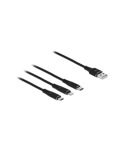 Delock Câble chargeur USB USB A - Lightning/Micro-USB B/USB C 0.3 m