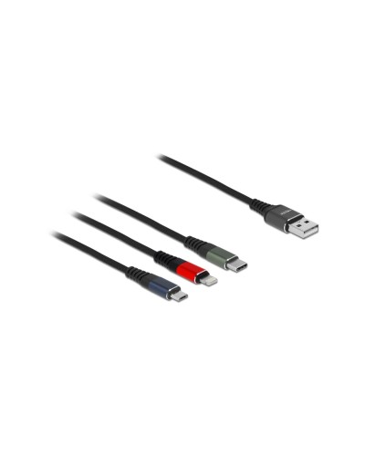 Delock Câble chargeur USB USB A - Lightning/Micro-USB B/USB C 0.3 m