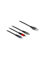 Delock USB Ladekabel 3 in 1 Lightning, 1m, Micro USB/ USB Type-C, 3-Farbig