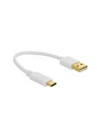 Delock USB Ladecable Typ-A for Type-C, 15cm, Stecker for Stecker, white