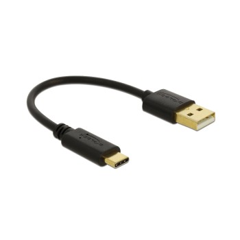 Delock USB-A zu C Stecker, Ladekabel, 15cm, schwarz, Unterstützt nur die Ladefunktion Delock USB-A zu C Stecker, Ladekabel, 15cm, schwarz, Unterstützt nur die Ladefunktion