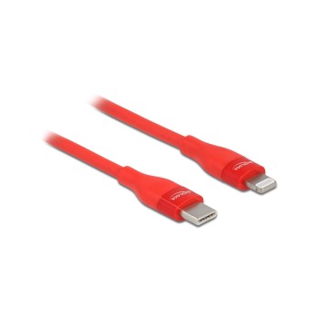 Delock USB Type-C zu Lightning, 0.5m, Rot, MFi, für iPhone, iPad und iPod