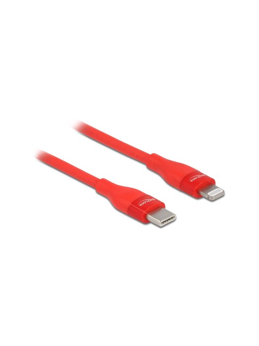 Delock Câble USB USB C - Lightning 0.5 m, Rouge