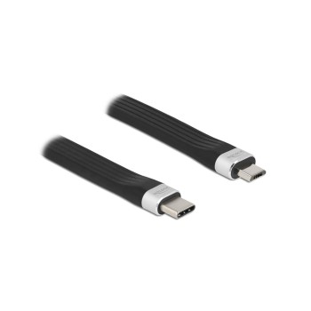 Delock USB2.0 FPC Flachbandkabel, 13.5cm, USB C zu USB Micro-B, 480 Mbps, PD 3 A Delock USB2.0 FPC Flachbandkabel, 13.5cm, USB C zu USB Micro-B, 480 Mbps, PD 3 A