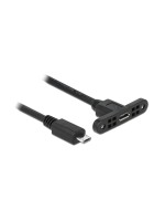Delock cable USB 2.0 Micro-B zum Einbau, Buchse-Stecker, 1m, black 