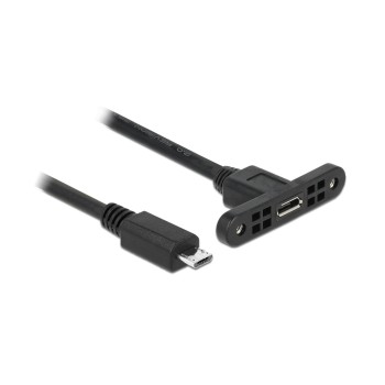 Delock Kabel USB 2.0 Micro-B zum Einbau, Buchse-Stecker, 1m, schwarz Delock Kabel USB 2.0 Micro-B zum Einbau, Buchse-Stecker, 1m, schwarz