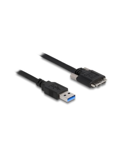 USB3.0 cable, A-Stecker for Micro-B-Stecker, with Schraube, 2m, black 