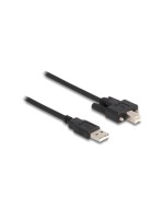 USB2.0 cable, A-Stecker for Typ-B-Stecker, with Schraube, 1m, black 