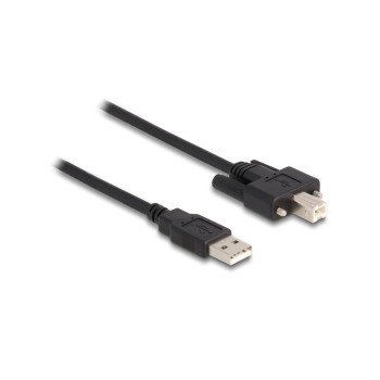 USB2.0 Kabel, A-Stecker zu Typ-B-Stecker, mit Schraube, 1m, schwarz USB2.0 Kabel, A-Stecker zu Typ-B-Stecker, mit Schraube, 1m, schwarz