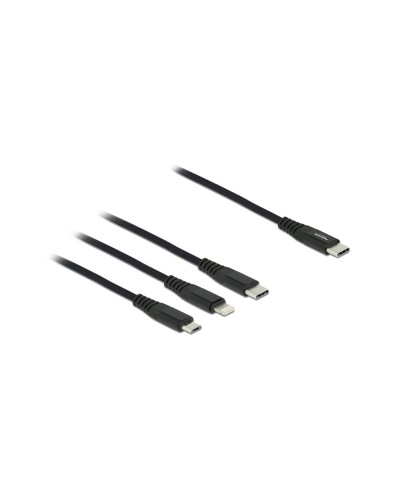 Delock Câble chargeur USB USB C - Lightning/Micro-USB B/USB C 1 m