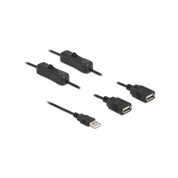 USB-Stromkabel USB-A-A, schwarz, 2x 1m, inkl Ein/Aus Schalter 5V/2A USB-Stromkabel USB-A-A, schwarz, 2x 1m, inkl Ein/Aus Schalter 5V/2A