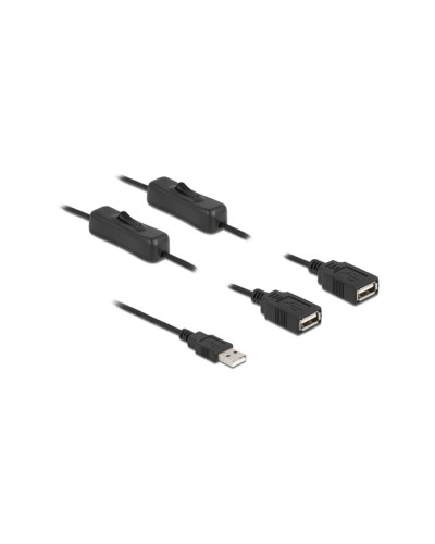 Delock Câble électrique USB avec interrupteur USB A - USB A 1 m