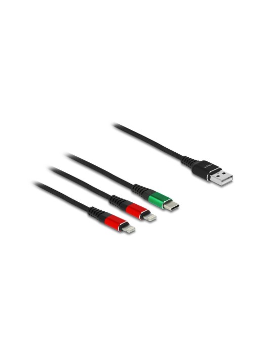 Delock Câble chargeur USB USB A - Lightning/USB C 1 m