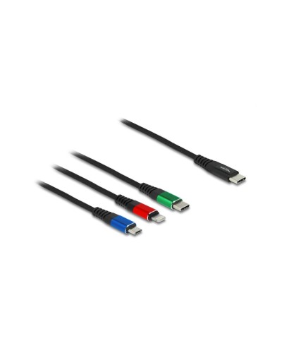 Delock Câble chargeur USB USB C - Lightning/Micro-USB B/USB C 1 m
