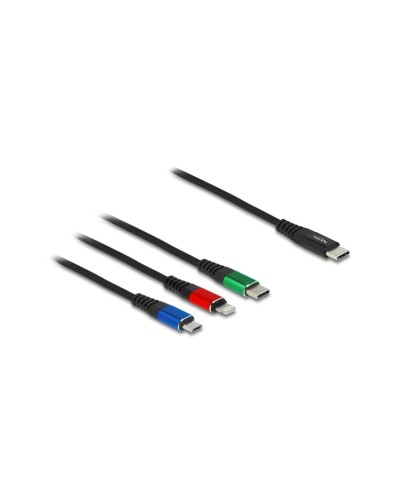 Delock Câble chargeur USB USB C - Lightning/Micro-USB B/USB C 0.3 m