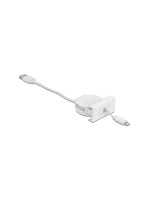 Delock Easy 45 Modul Ausrollcable, white, USB Typ-A for 8 Pin Lightning Stecker
