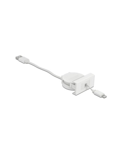 Delock Easy 45 Module USB 2.0 Câble rétractable USB A - Lightning 0.5 m