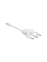 Delock Easy45 Modul 3 in 1 Aufrollcable, Typ-A for USB-C/Micro USB/ Lightning, white