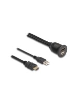 Delock HDMI A-Stecker&USB2 Typ-A Stecker,1m, zu HDMI-A Buchse&USB2 Typ-A Buchse