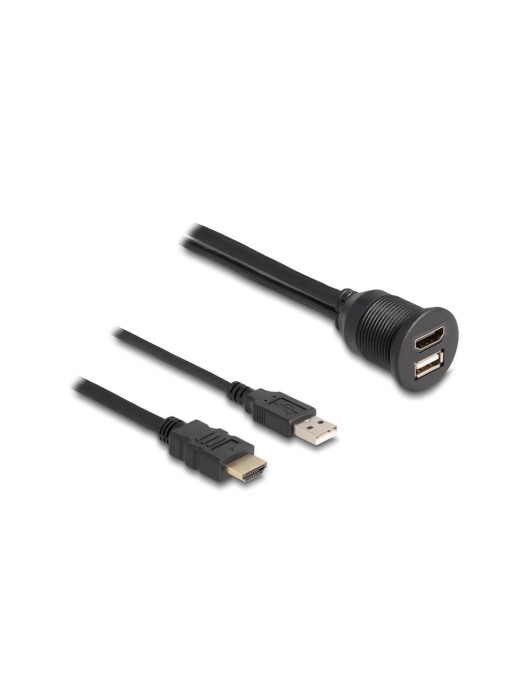 Delock HDMI A-Stecker&USB2 Typ-A Stecker,1m, for HDMI-A Buchse&USB2 Typ-A Buchse