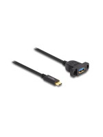Delock USB3.2 Gen 2 cable Typ-C 1m, Stecker for USB A-Buchse, zum Einbau,black 