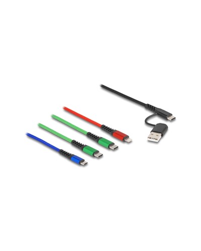 Delock Câble chargeur USB USB A/USB C - Lightning/Micro-USB B/USB C