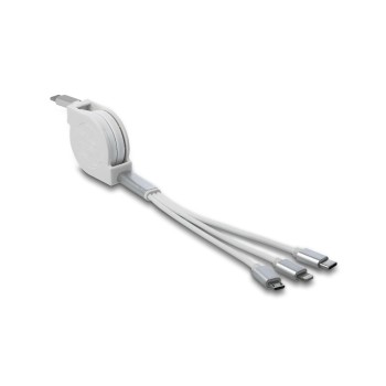 Delock USB-C 3 in 1 Aufrollkabel, für Lightning, USB Micro-B, USB-C Delock USB-C 3 in 1 Aufrollkabel, für Lightning, USB Micro-B, USB-C