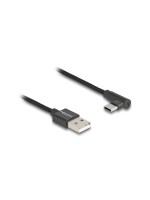 Delock USB2.0 cable Typ-A for Typ-C, black , Stecker/Stecker, gewinkelt, 0,5m
